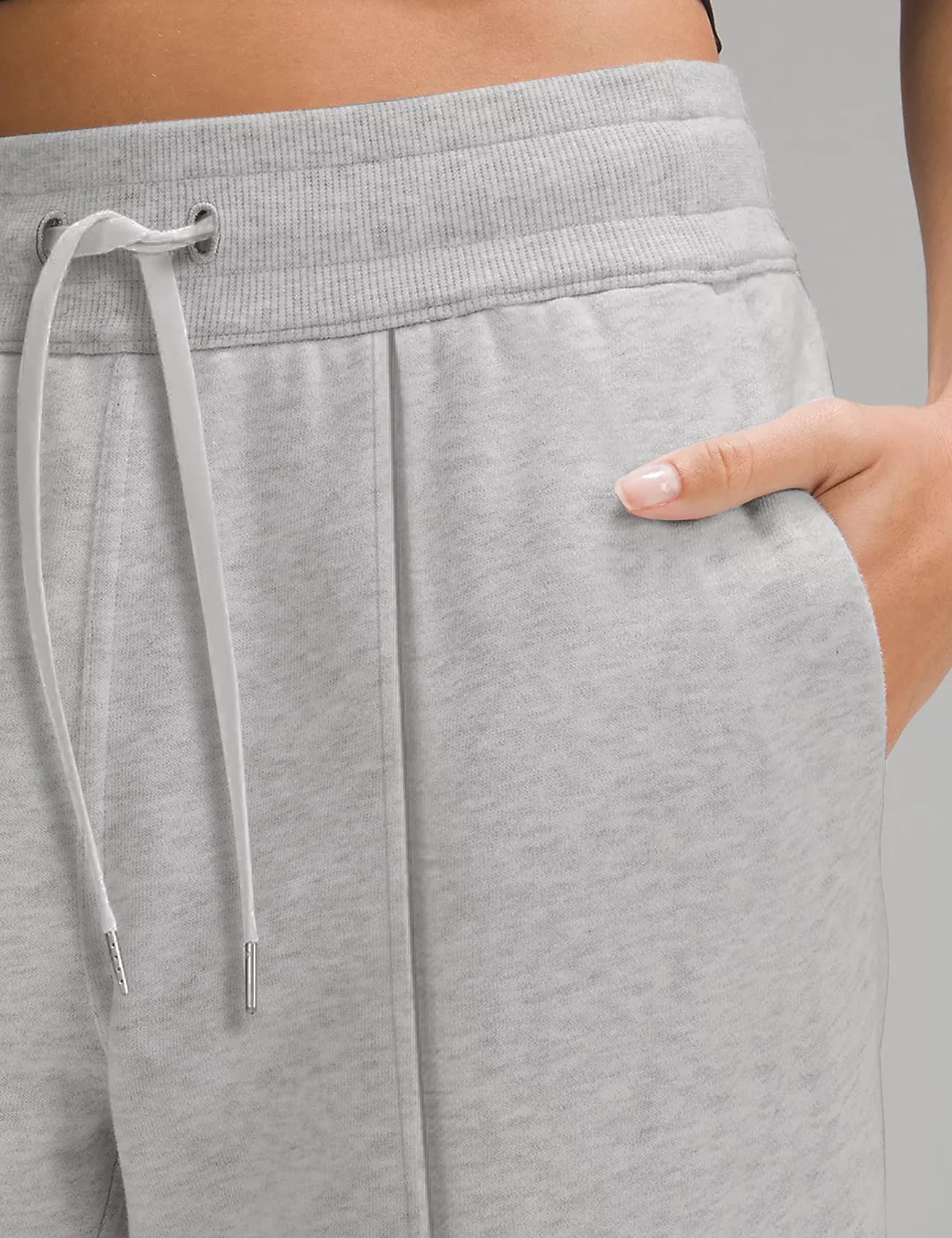 Wide Leg Sweatpants Women Baggy Casual Drawstring Ribbed Waisted Pants Lounge Pants