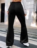 Women's Flare Wide Leg Sweatpants Drawstring Baggy Pants Athletic Pants Trousers