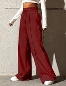 Women's Drawstring High Waisted Wide Leg Long Pants Casual Sweatpants