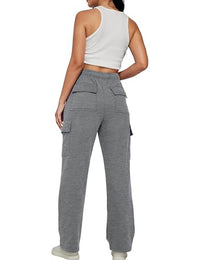 Women's Cargo Sweatpants Casual Baggy Fleece High Waisted Joggers Pants