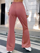 Women's Flare Wide Leg Sweatpants Drawstring Baggy Pants Athletic Pants Trousers