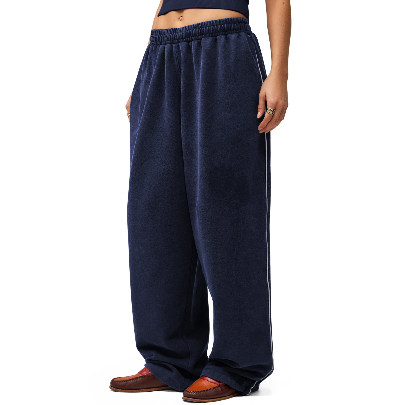 Women's Casual Baggy Sweat Pants  Drawstring Trousers with Pockets