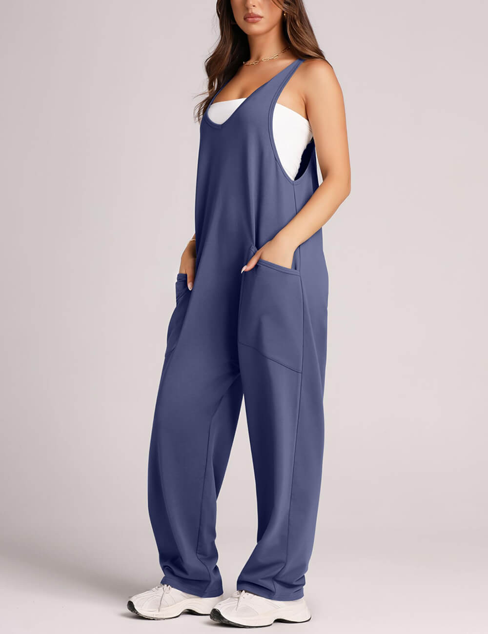 Jumpsuits For Women Casual Summer Dressy Sleeveless Overalls Long Loose Baggy Rompers