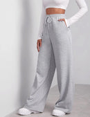 Wide Leg Sweatpants for Women Elastic High Waisted Drawstring Loose Pants with Pockets