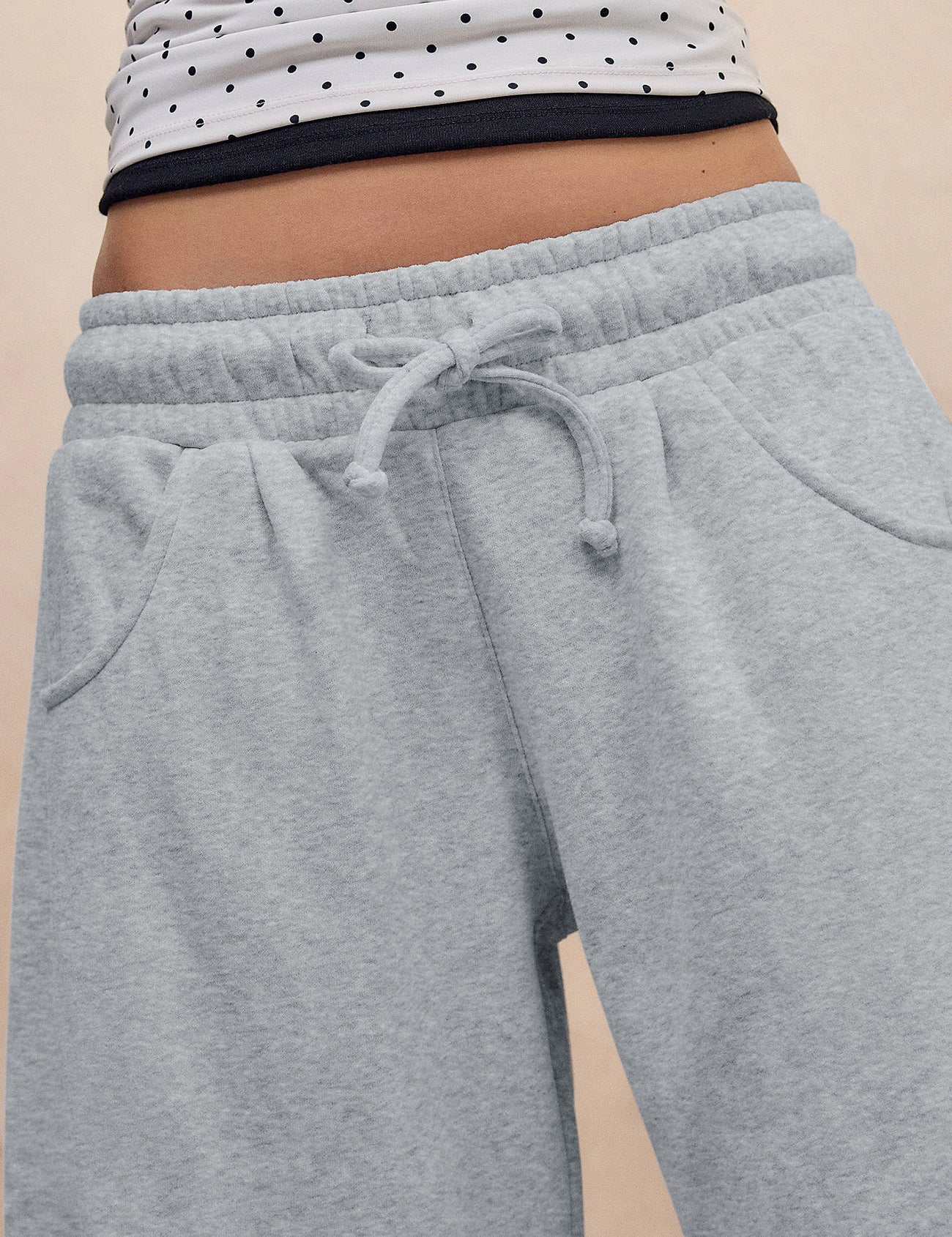 Women's Barrel Leg Sweatpant Drawstring Elastic Waisted Wide Leg Pants Casual Cotton Palazzo Trousers with Pockets