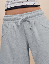 Women's Barrel Leg Sweatpant Drawstring Elastic Waisted Wide Leg Pants Casual Cotton Palazzo Trousers with Pockets