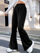 Women's Flare Wide Leg Sweatpants Drawstring Baggy Pants Athletic Pants Trousers