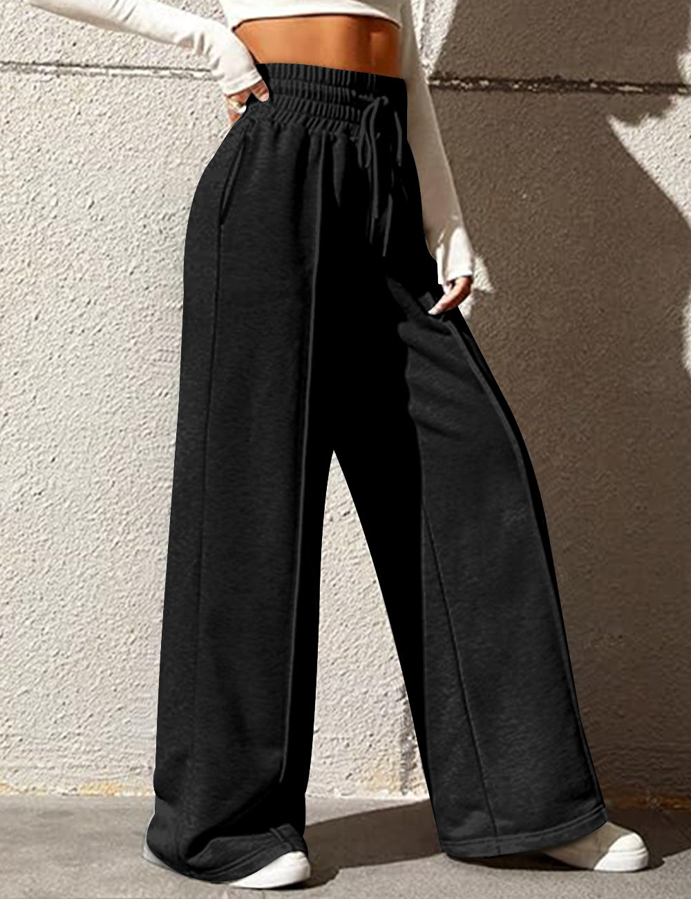 Women's Drawstring High Waisted Wide Leg Long Pants Casual Sweatpants