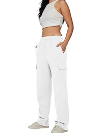 Women's Cargo Sweatpants Casual Baggy Fleece High Waisted Joggers Pants