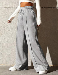 Women's Drawstring High Waisted Wide Leg Long Pants Casual Sweatpants