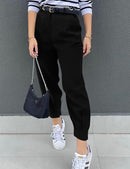 Women's High Waisted Pants Casual Ankle Length Work Trouser with Pockets