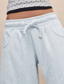 Women's Barrel Leg Sweatpant Drawstring Elastic Waisted Wide Leg Pants Casual Cotton Palazzo Trousers with Pockets