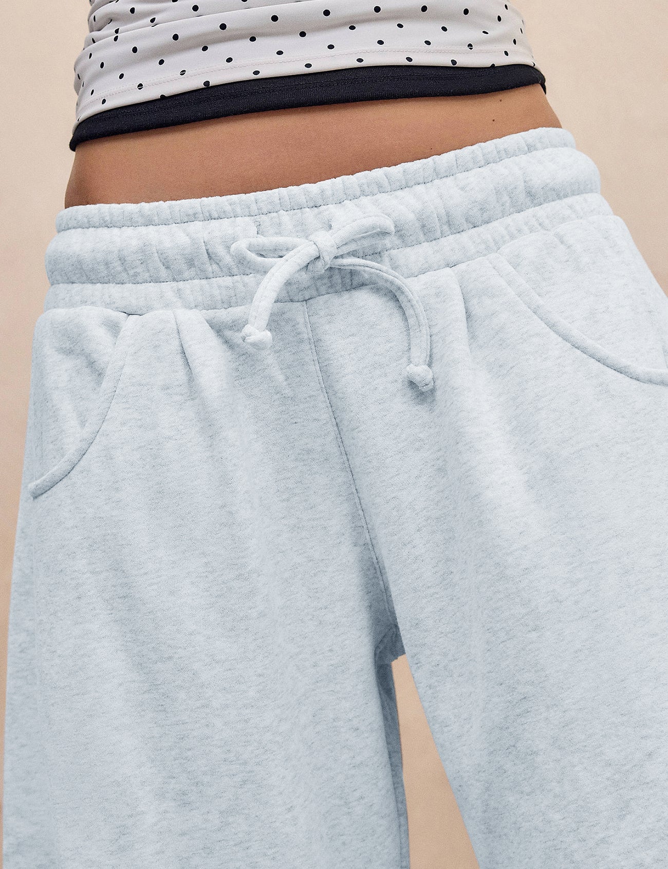 Women's Barrel Leg Sweatpant Drawstring Elastic Waisted Wide Leg Pants Casual Cotton Palazzo Trousers with Pockets