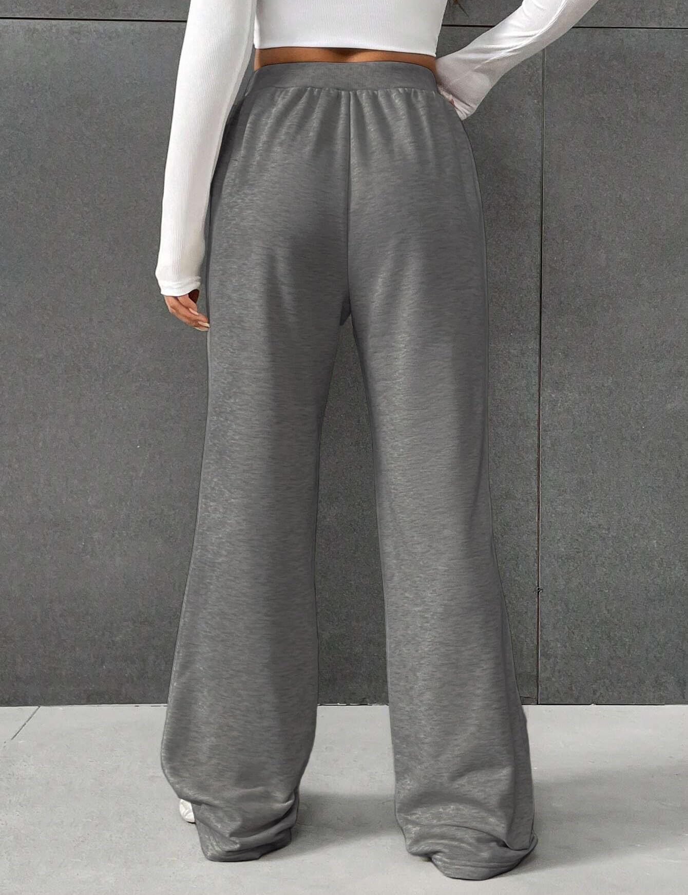 Women's Drawstring Ribbed Waisted Sweatpants