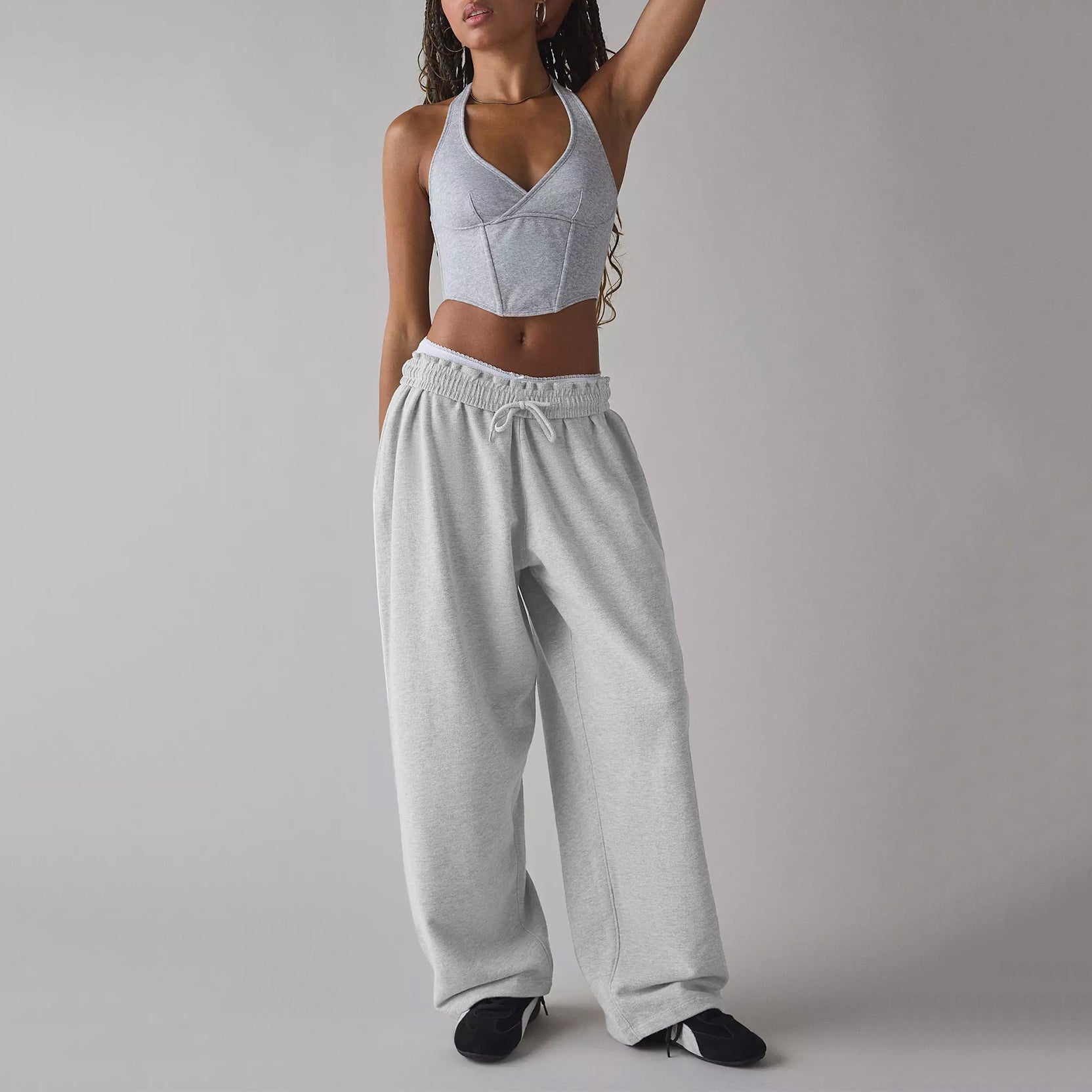 Women's Casual Baggy Sweat Pants  Drawstring Trousers with Pockets