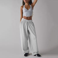 Women's Casual Baggy Sweat Pants  Drawstring Trousers with Pockets
