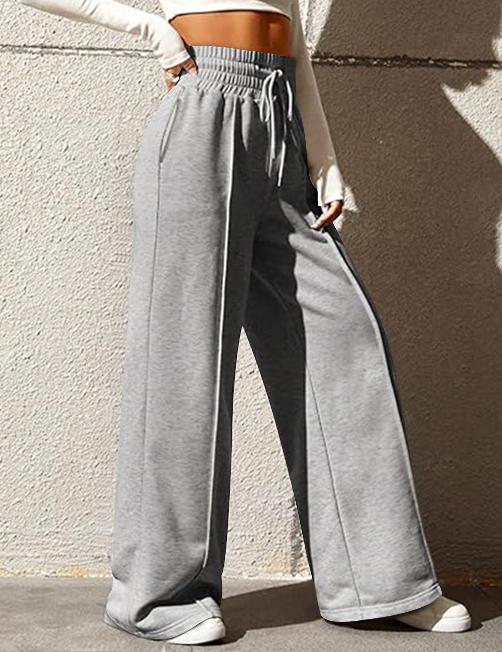 Women's Drawstring High Waisted Wide Leg Long Pants Casual Sweatpants