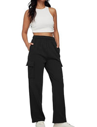 Women's Cargo Sweatpants Casual Baggy Fleece High Waisted Joggers Pants