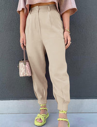 Women's High Waisted Pants Casual Ankle Length Work Trouser with Pockets