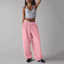 Women's Casual Baggy Sweat Pants  Drawstring Trousers with Pockets