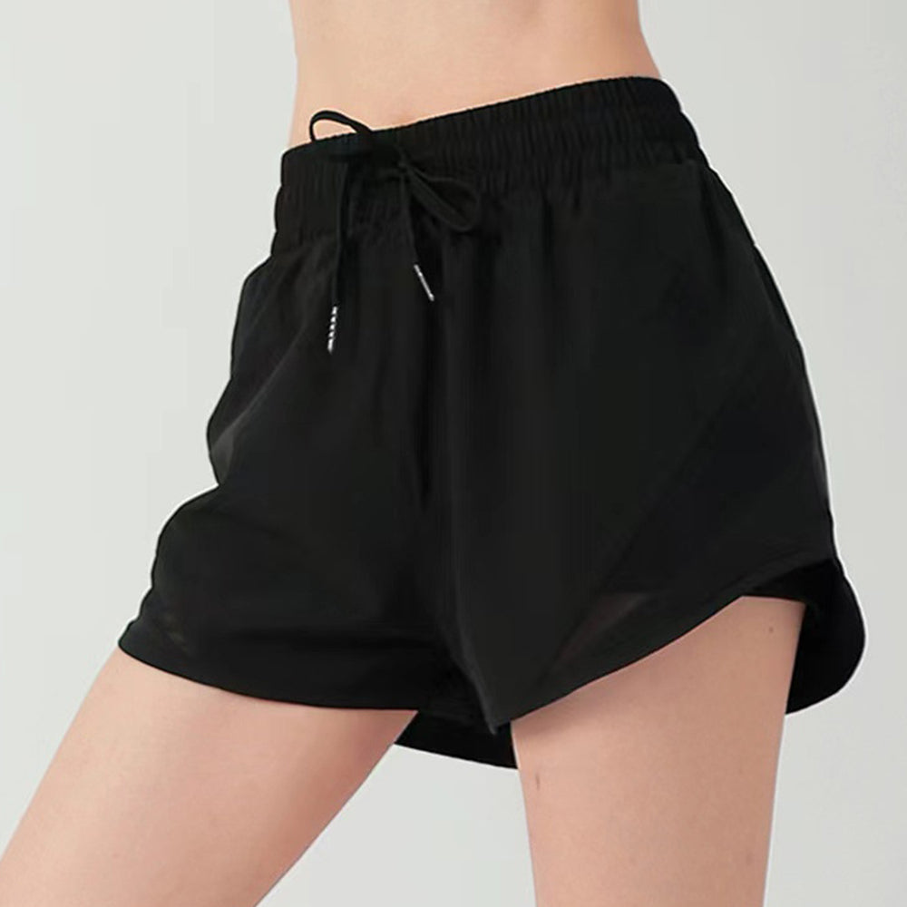 Summer Thin Loose Quick Dry Running Training Fitness Pants Yoga Shorts With Lining For Women