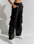 Women's Cargo Pants  High Waisted Wide Leg Jeans Streetwear with Pockets