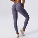 New Yoga Pants Women Back V Waist Hip Lifting Peach Pants High Waisted Sports Pants Gym Workout Pants
