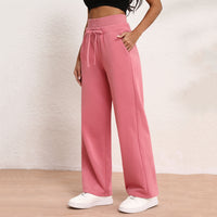 Women's Wide Leg Sweatpants Double Waisted Baggy Sweat Pants with Pockets