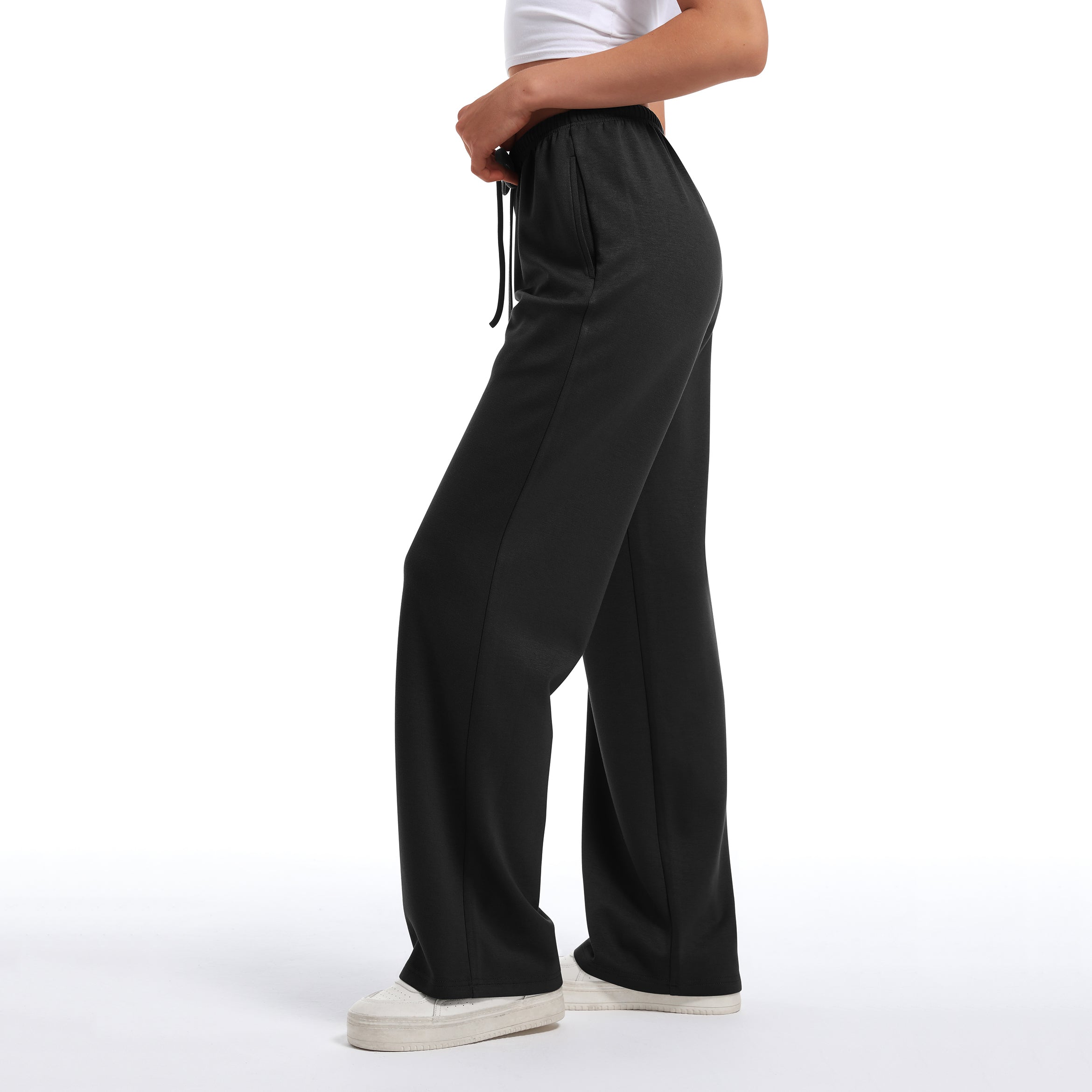 Women's Wide Leg Sweatpants Straight Leg Lowrise Sweat Pants