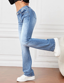 Women's High Waisted Jeans Flare Stretch Slims Classic Fit Bootcut Casual Denim Pants