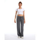 Women's Drawstring Elastic Low Waist Pants with Pockets