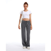 Women's Drawstring Elastic Low Waist Pants with Pockets