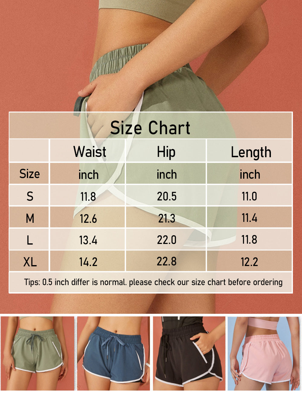 Women's High Waisted Running Shorts with Drawstring Athletic Workout Yoga Shorts Zipper Pockets