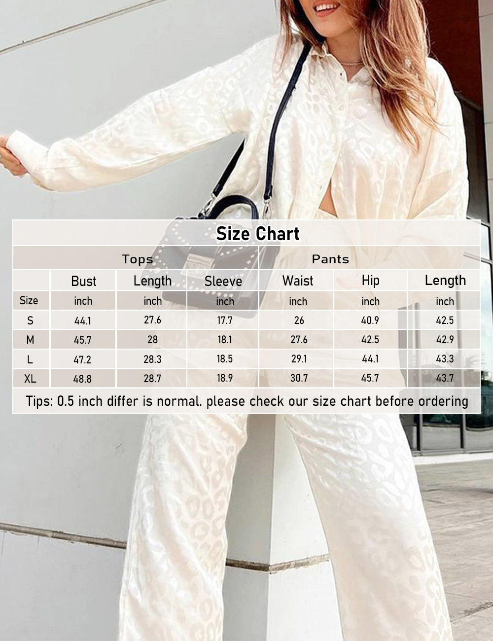 Women's 2 Piece Outfits Casual Long Sleeve Button Down Shirt High Waist Wide Leg Trouser Sets