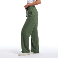 Women's Drawstring Elastic Low Waist Pants with Pockets