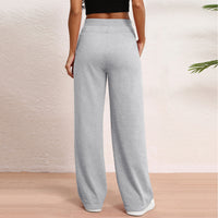 Women's Wide Leg Sweatpants Double Waisted Baggy Sweat Pants with Pockets