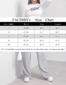 Wide Leg Sweatpants for Women Elastic High Waisted Drawstring Loose Pants with Pockets