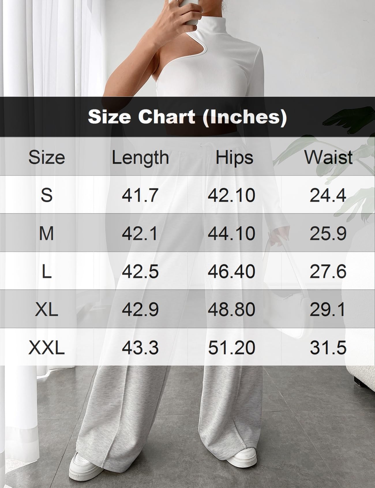 Wide Leg Sweatpants Women Baggy Casual Drawstring Ribbed Waisted Pants Lounge Pants