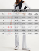 Women's 2 Piece Outfits Lounge Sets Cropped Top Fold-over Flare Pants Set Pajamas