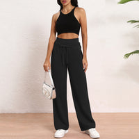 Women's Wide Leg Sweatpants Double Waisted Baggy Sweat Pants with Pockets