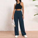 Women's Wide Leg Sweatpants Double Waisted Baggy Sweat Pants with Pockets