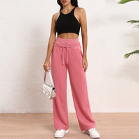 Women's Wide Leg Sweatpants Double Waisted Baggy Sweat Pants with Pockets