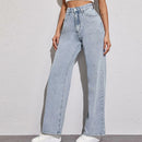 Women's High Waisted Jeans Boyfriend Baggy Straight Leg Casual Denim Pants