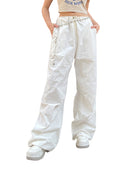 Baggy Pants for Women Drawstring Elastic Low Waist Cargo Pants Y2k Streetwear