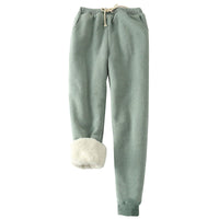 Sherpa Fleece Lined Sweatpants Solid Drawstring Pockets