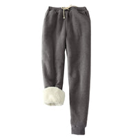 Sherpa Fleece Lined Sweatpants Solid Drawstring Pockets