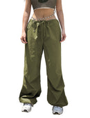 Baggy Pants for Women Drawstring Elastic Low Waist Cargo Pants Y2k Streetwear