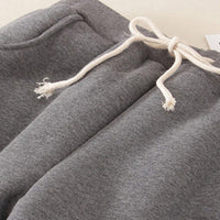 Sherpa Fleece Lined Sweatpants Solid Drawstring Pockets