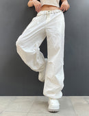 Baggy Pants for Women Drawstring Elastic Low Waist Cargo Pants Y2k Streetwear