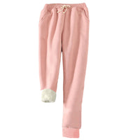 Sherpa Fleece Lined Sweatpants Solid Drawstring Pockets